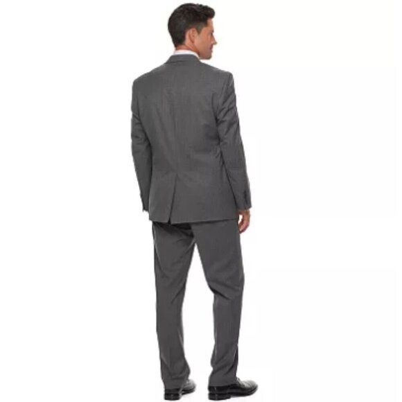 NWT Men's Chaps Grey Stretch Performance Series Comfort Suit Pants Size 34 X 30 - Picture 2 of 12
